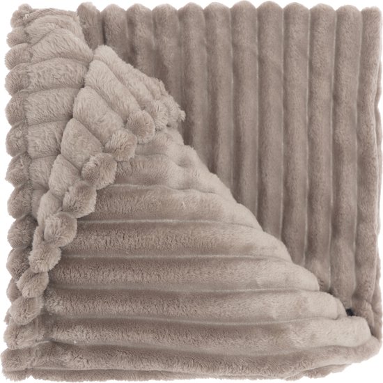 Unique Living Plaid Lex - Textiel - Taupe - 200 x x 150 cm (BxHxD)