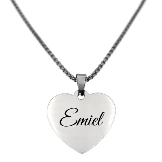 Collier - Coeur - Avec Nom - Emiel - Argent