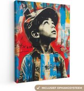 Tableau sur toile 120x160 cm - Décoration murale Graffiti - Garçon - Street art - Couleurs - Décoration murale salon - Décoration chambre - Accessoires chambre - Peintures