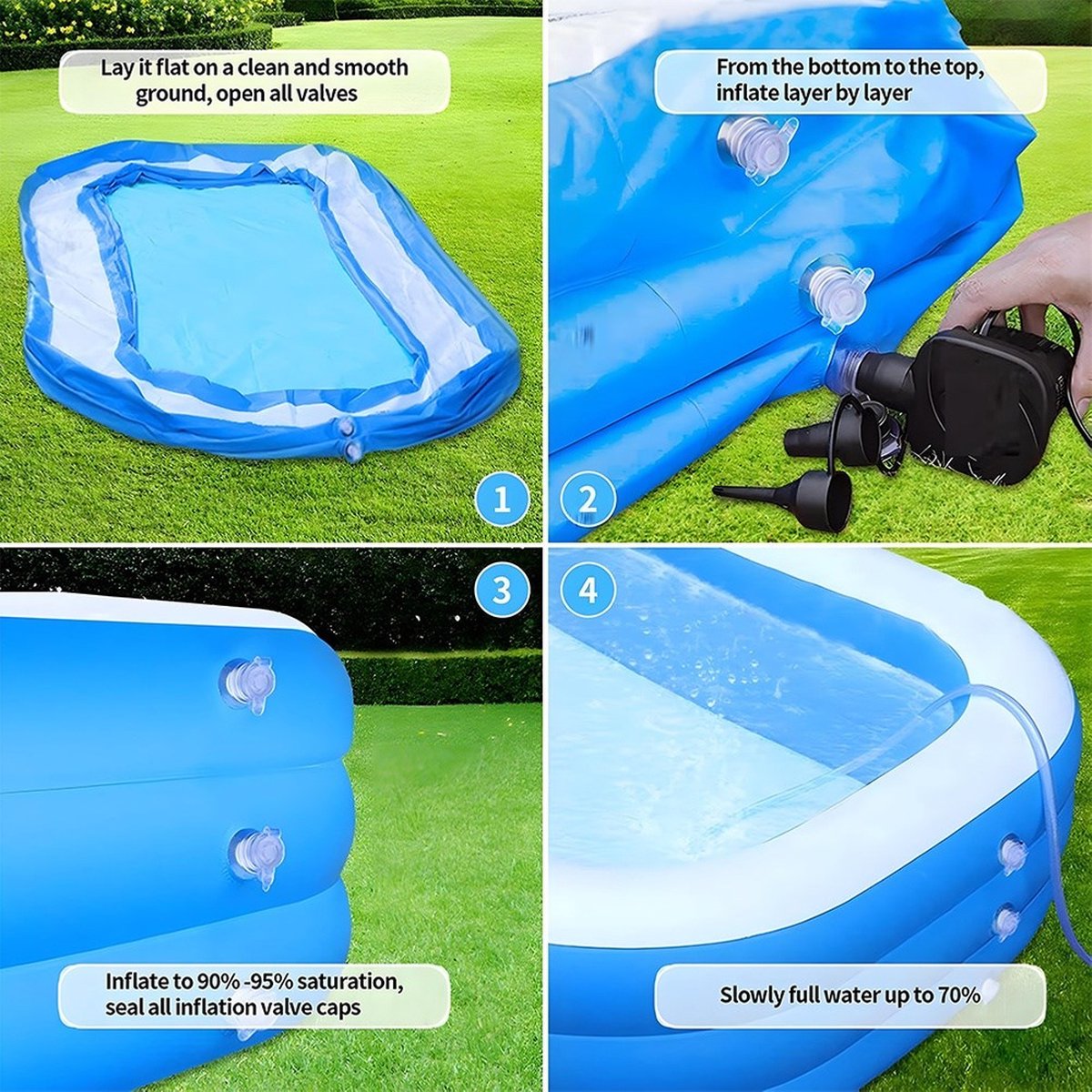 Zwembad Tuin Opblaasbaar 170x115x47 cm - Opzetzwembad - Pool — afbeelding 6