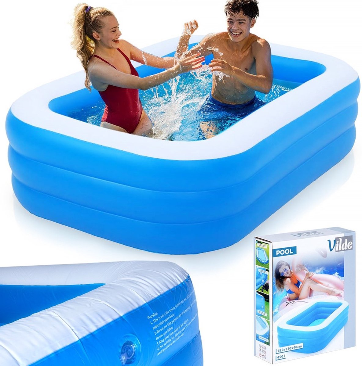 Zwembad Tuin Opblaasbaar 170x115x47 cm - Opzetzwembad - Pool — afbeelding 9