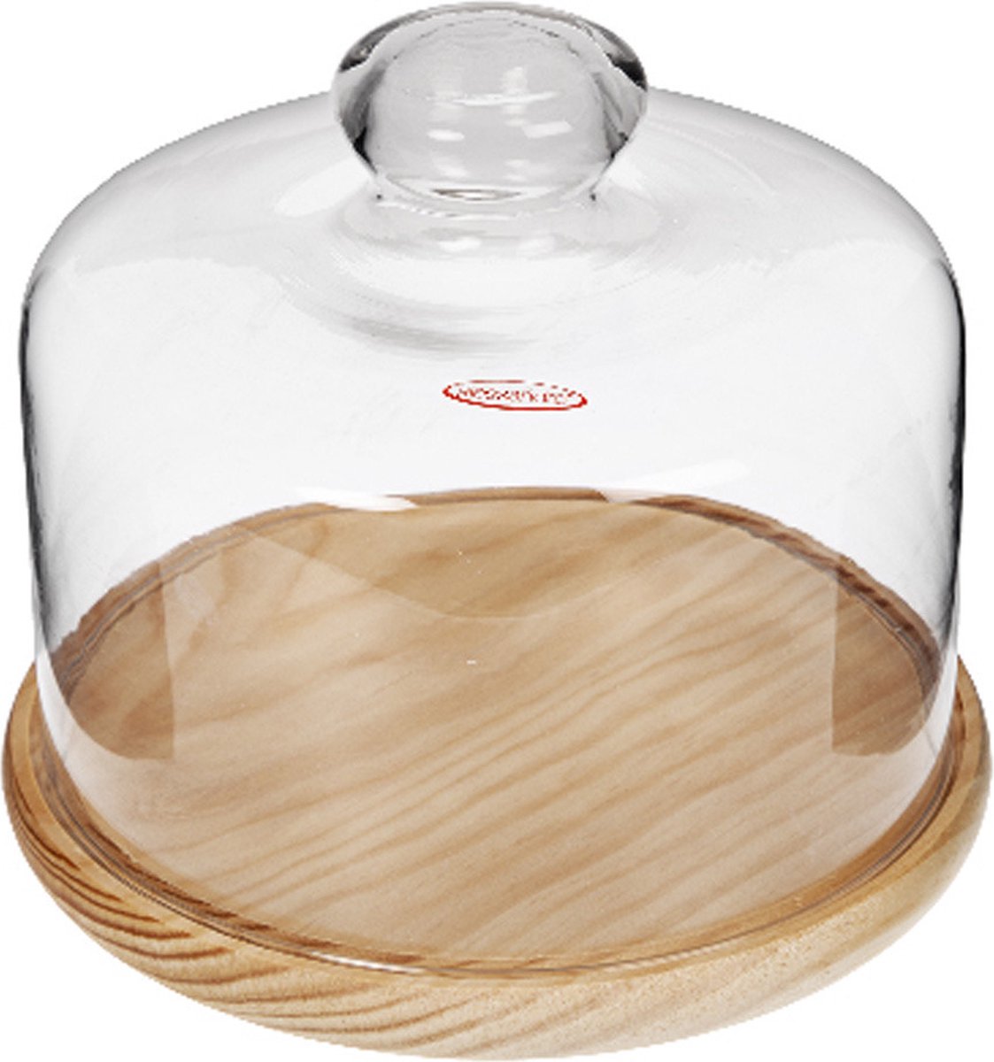 Alessandro Kaasstolp/borrelplank - glas/hout - 25 cm - kaasplank/taartplateau