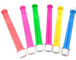 foto van 6x stuks gekleurde duikstaafjes 20 cm / opduik speelgoed - duikspeeltjes