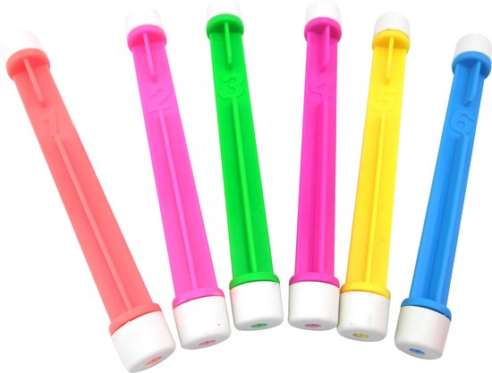 6x stuks gekleurde duikstaafjes