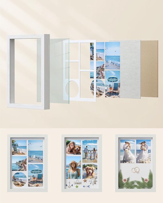 Shadow Box Frame DIY fotolijst voor het weergeven van 3D-werken fotolijst fotodecoratie vitrine doos voor memorabilia babyartikelen, huwelijksherinneringen ambachten tickets en foto's (zwart, 15 x 20