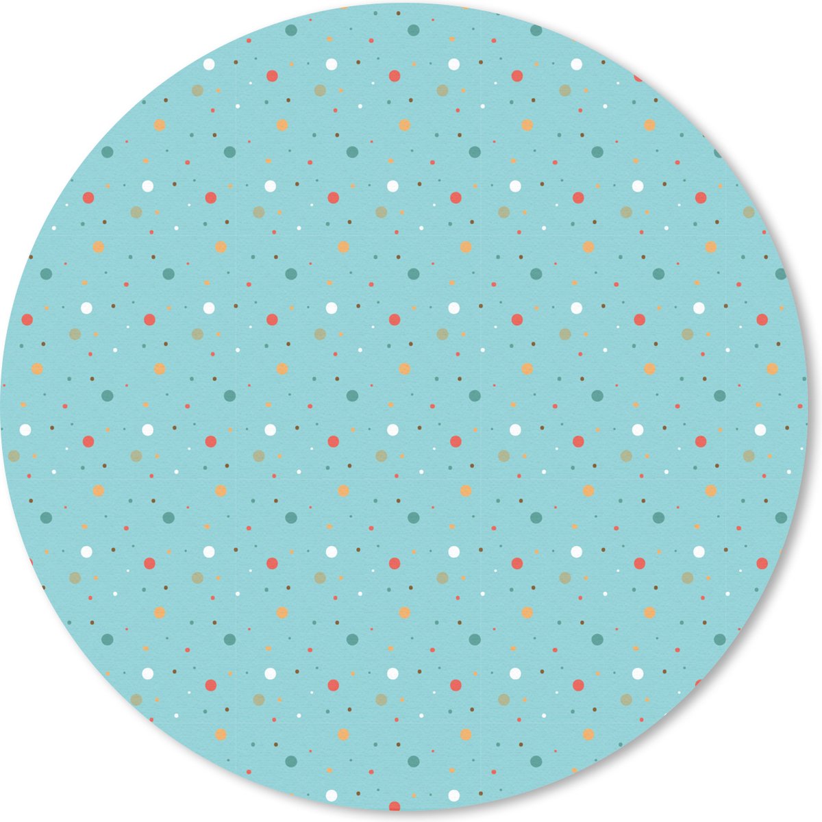 Muismat rond 30x30 cm - Mousepad Stippen - Blauw - Patroon - Ronde muismatten