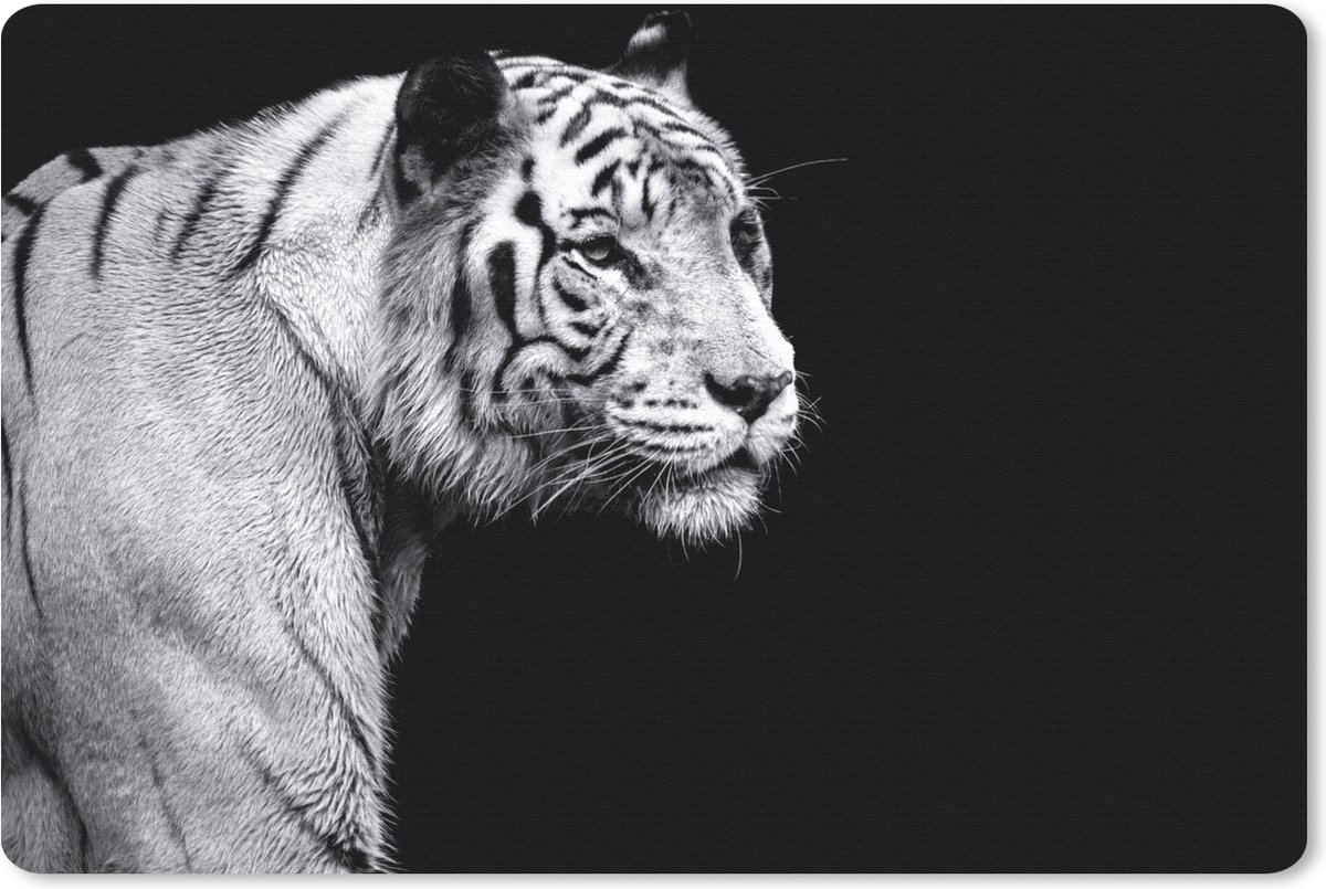 Muismat 27x18 cm - Mousepad Tijger - Wilde dieren - Licht - Muismatten