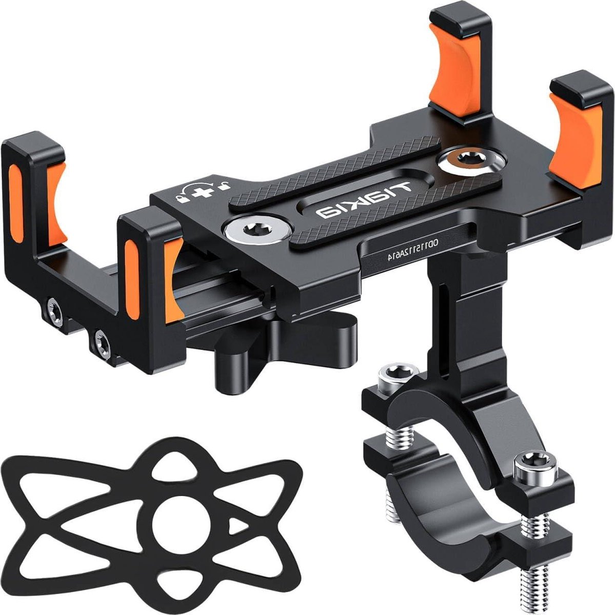 Aluminiumlegering houder voor mobiele telefoon - universeel - snelspanner - outdoor - 360 graden telefoonhouder fiets met powerbank