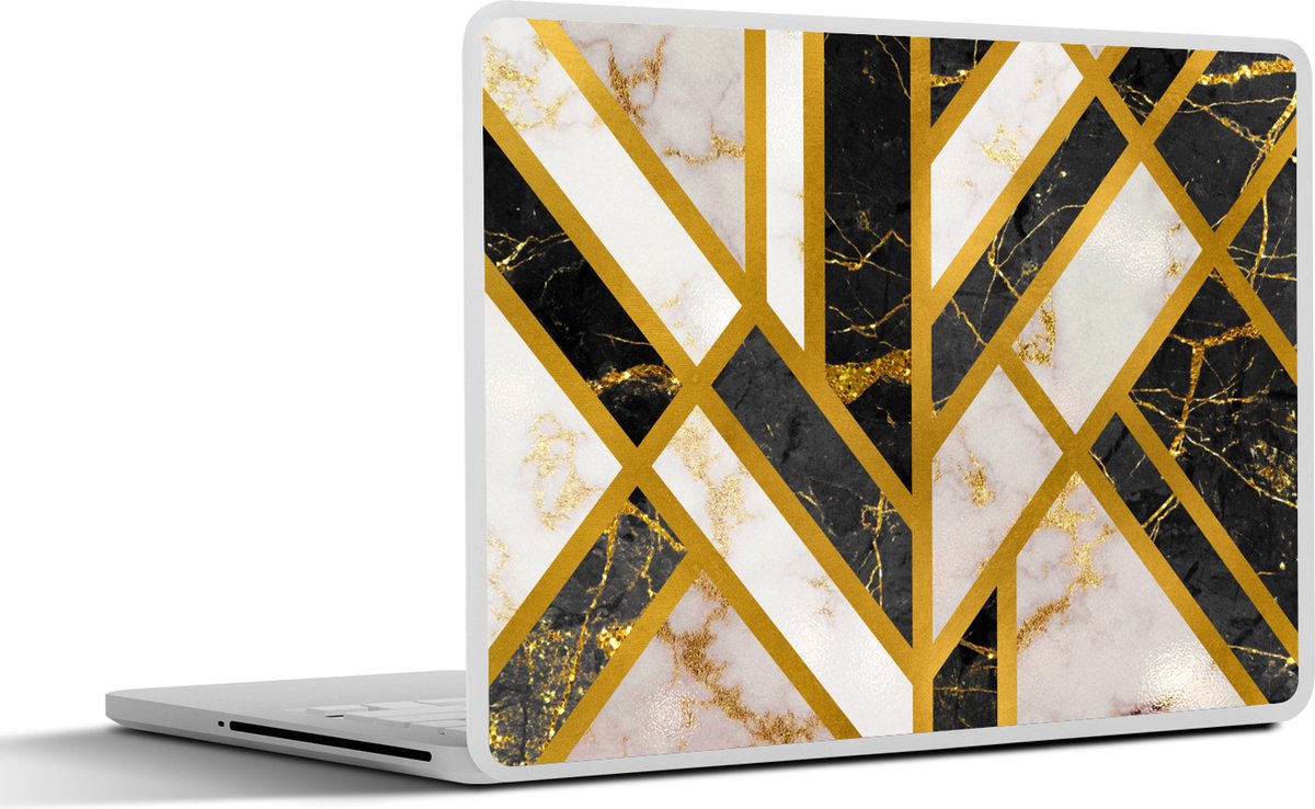 Laptop sticker - 11.6 inch - Marmer print - Goud - Luxe - 30x21cm - Laptopstickers - Laptop skin - Cover