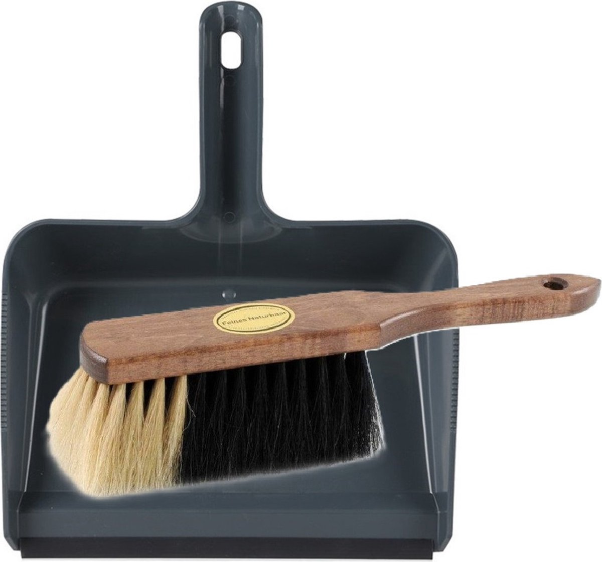 Goedkoopste Brumag Stoffer en blik set Freya - blik kunststof - blauw - 38 x 30 cm - borstel paardenhaar 29 cm