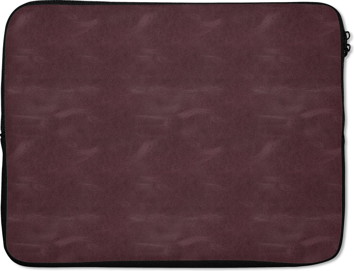 Laptophoes 17 inch - Inductie beschermer - Leer - Structuur - Dierenhuid - Laptop sleeve - Binnenmaat 41x28 cm - Zwarte achterkant