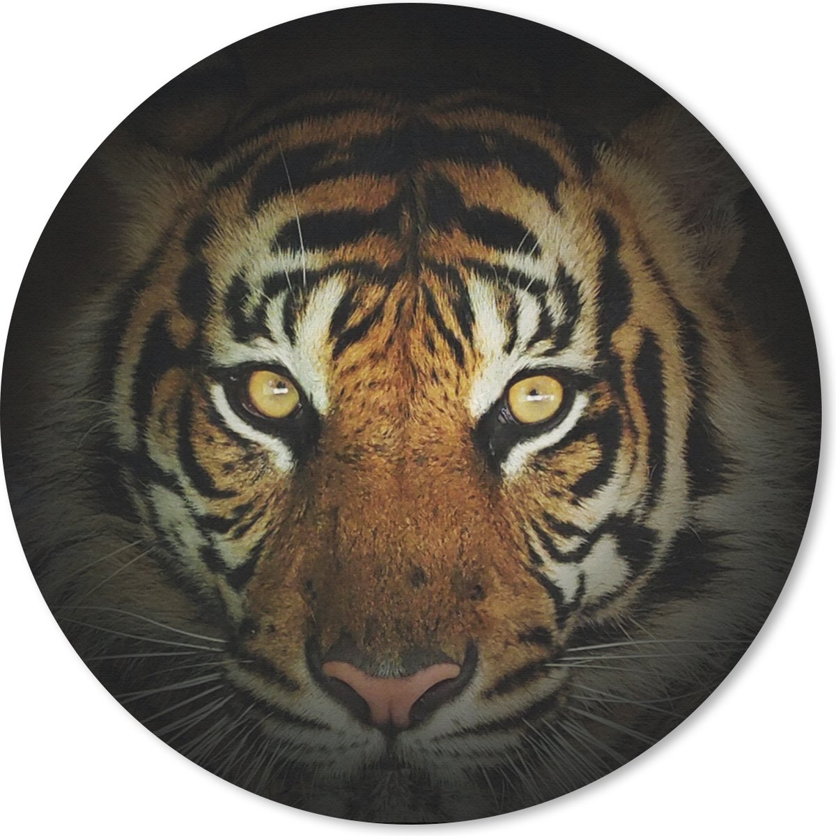 Muismat rond 20x20 cm - Mousepad Tijger - Licht - Ogen - Ronde muismatten