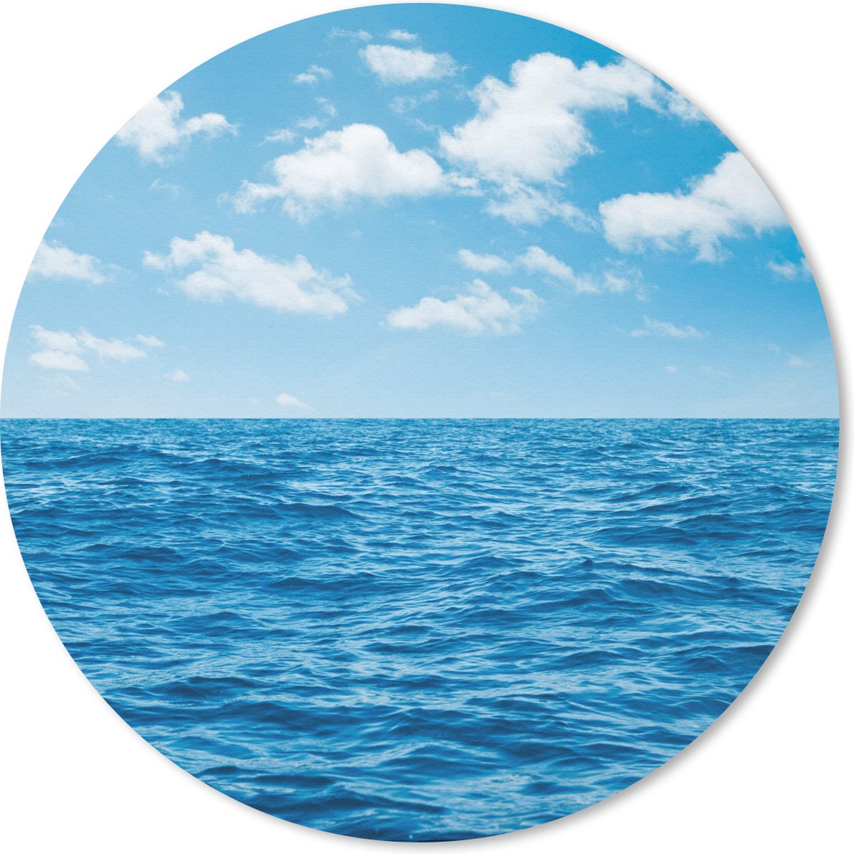 Muismat rond 30x30 cm - Mousepad Zee - Wolken - Blauw - Ronde muismatten