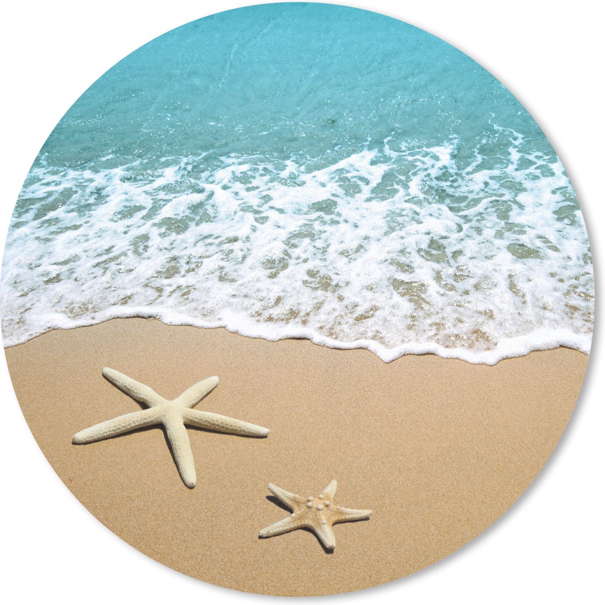 Muismat rond 20x20 cm - Mousepad Zee - Strand - Zeester - Ronde muismatten