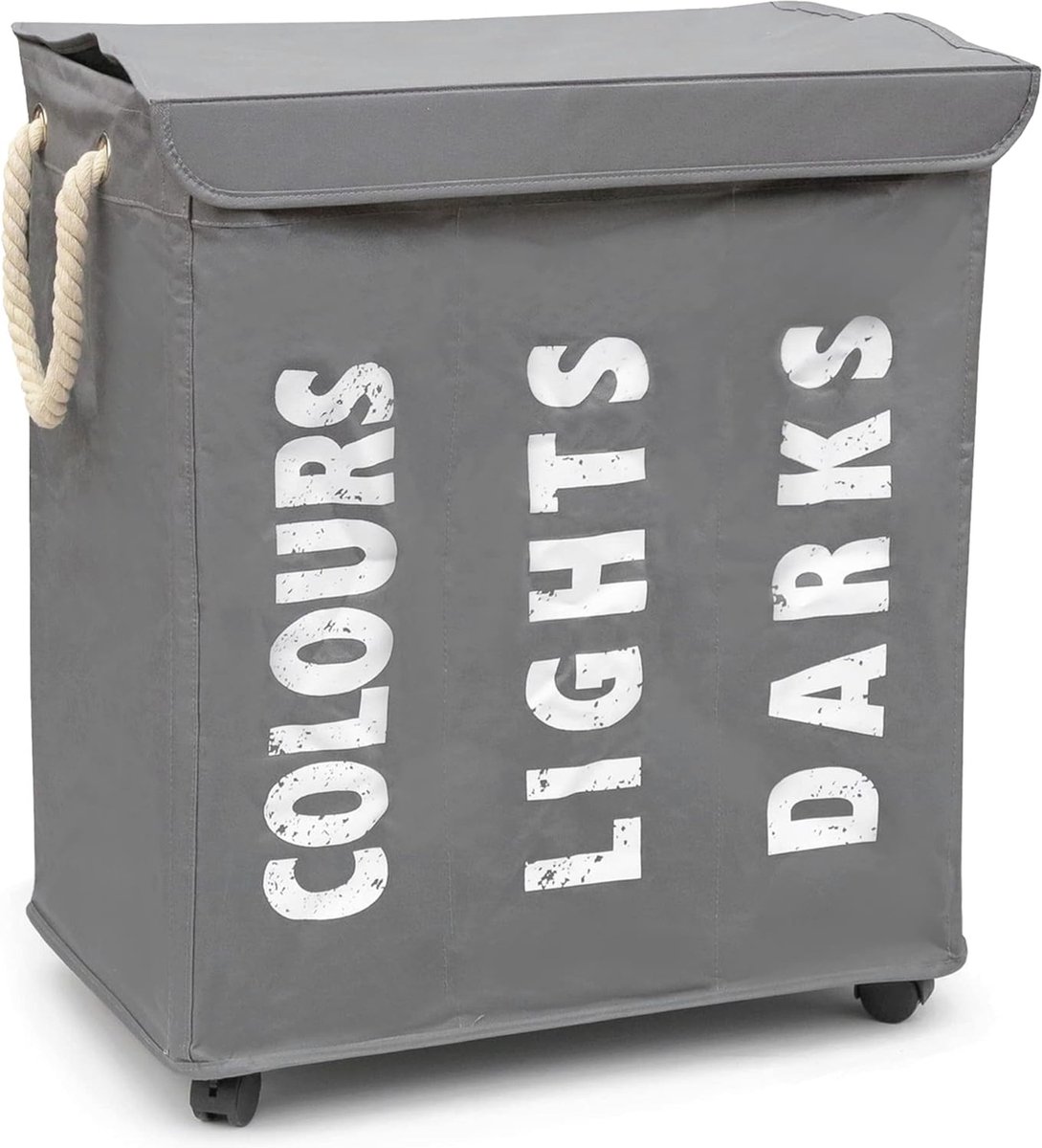 Goedkoopste Wasmand 120 liter met 2 vakken - Waskist en wassorteerder voor kleurensorteer