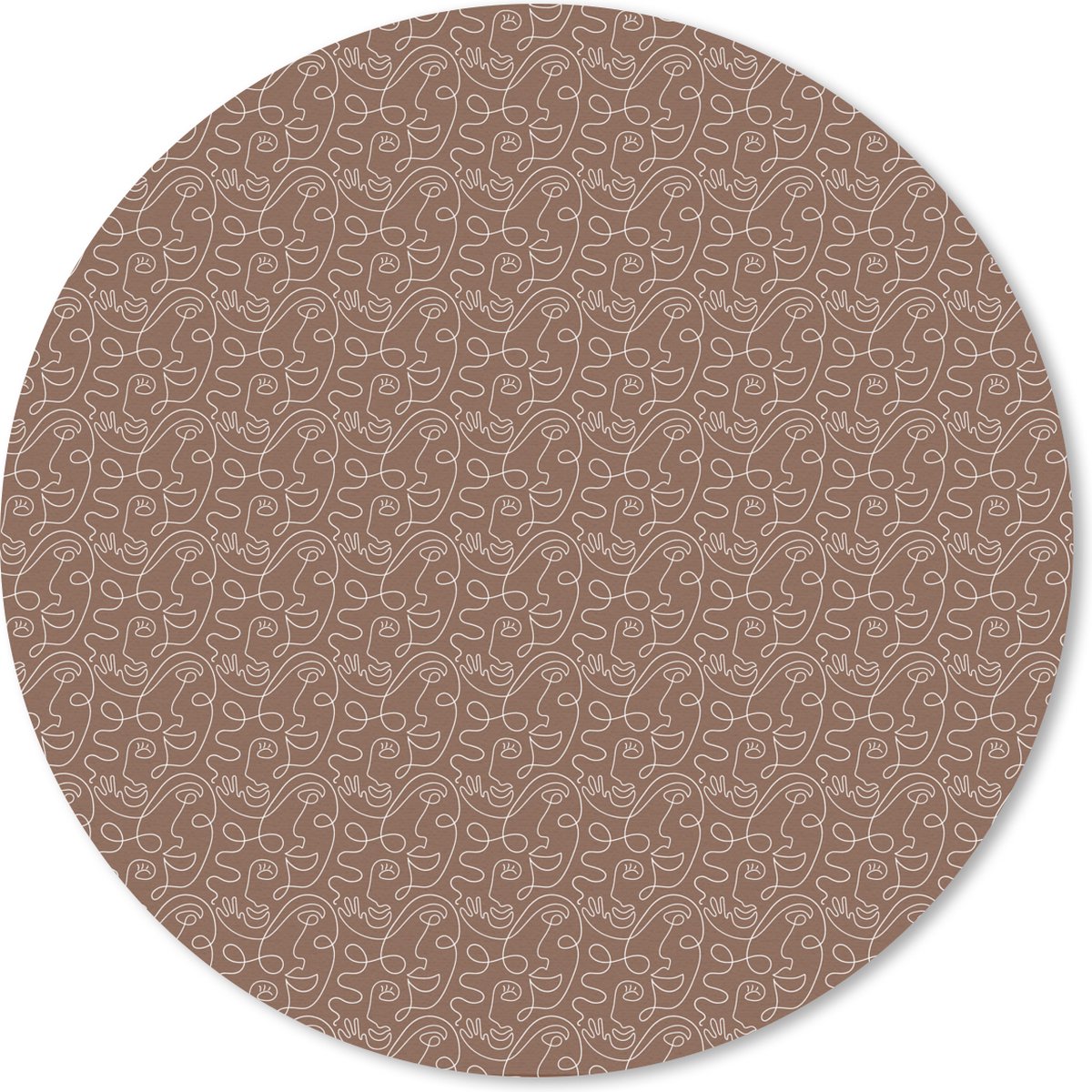 Muismat rond 20x20 cm - Mousepad Gezicht - Abstract - Patronen - Ronde muismatten