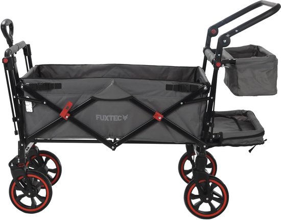 Opvouwbare Bolderkar voor Kinderen - Handkar en Tuintrolley - Ideaal voor Outdoor Transport - Inclusief Afneembare Kap en Achtertas van LifeGoods — afbeelding 2