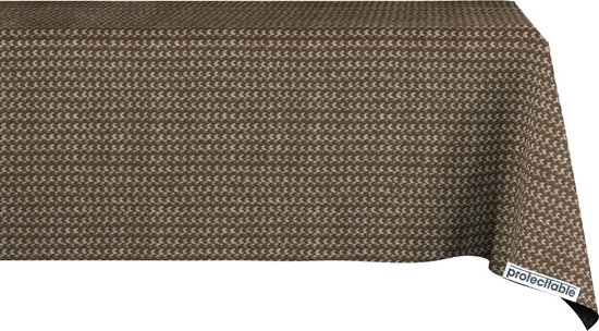 Tafelzeil Borduur Bruin 140x220cm - Tafelkleed Afwasbaar - Kunststof