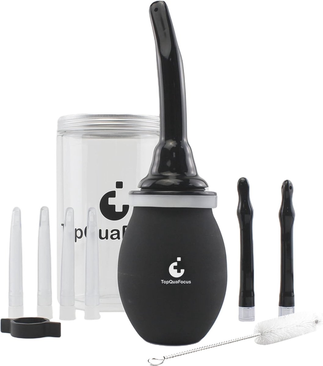 Extra Grote Enema Bulb Doucheset 420 ml voor Darmreiniging - Zwart