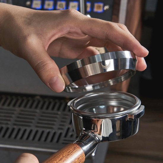 KNODOS 54mm Espresso Doseertrechter & Puck Screen Set – Zwart – Type B Portafilter Trechter – Compatibel met Sage Breville 54mm Machines – Barista Accessoires voor Koffie & Grinder Funnel