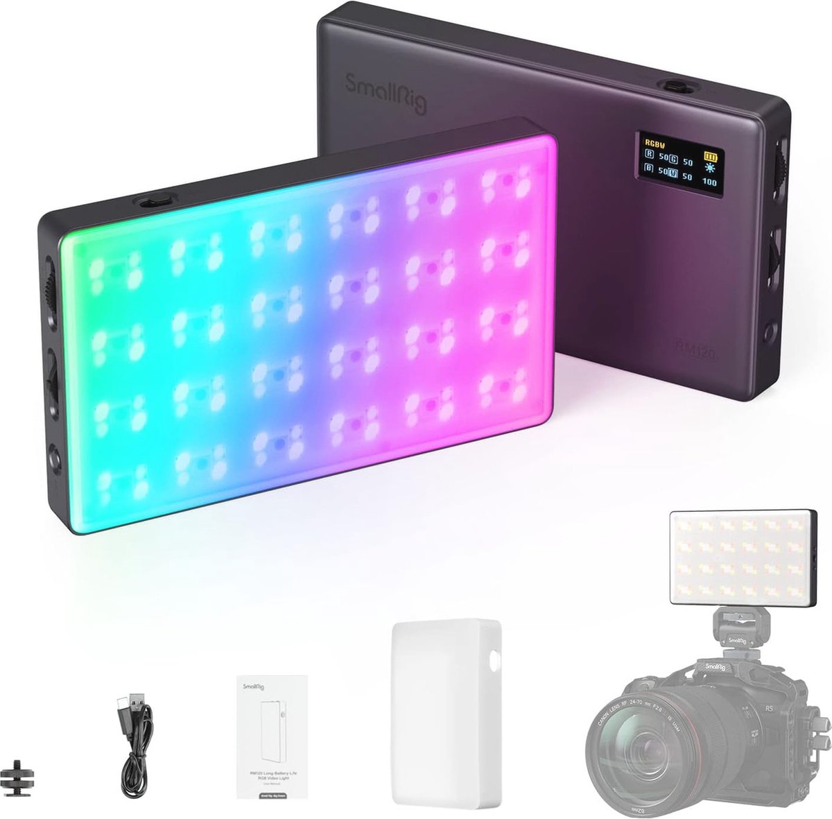 Goedkoopste RGB Videolamp met OLED-Scherm en Oplaadbare Batterij - Draagbaar Continu Licht voor Vlog en Fotografie