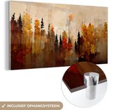MuchoWow® Glasschilderij 120x60 cm - Schilderij acrylglas - Natuur - Bomen - Kunst - Bruin - Beige - Foto op glas - Muurdecoratie woonkamer - Wanddecoratie slaapkamer - Schilderijen