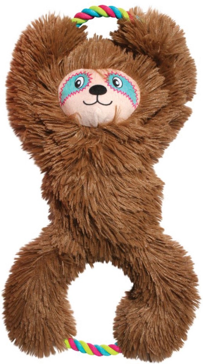 Kong Tuggz luiaard – Trek Knuffel voor Honden – 42 cm – Bruin