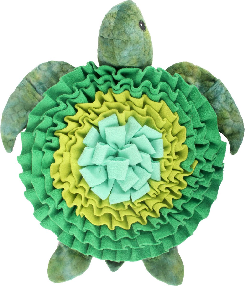 All For Paws Snuffelmat Schildpad Chillie - Hondenspeelgoed - 53x47x10 cm Groen Bruin