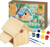 Bol.com Vogelhuis Houten Bouwpakket om te Schilderen - DIY Vogelhuis voor Buiten met Verf | Tuindecoratie voor Ecologische Vogel... aanbieding