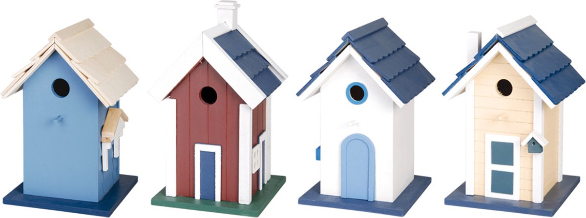 Scandinavische vogelvilla - wit (17 x 17 x 30 cm)