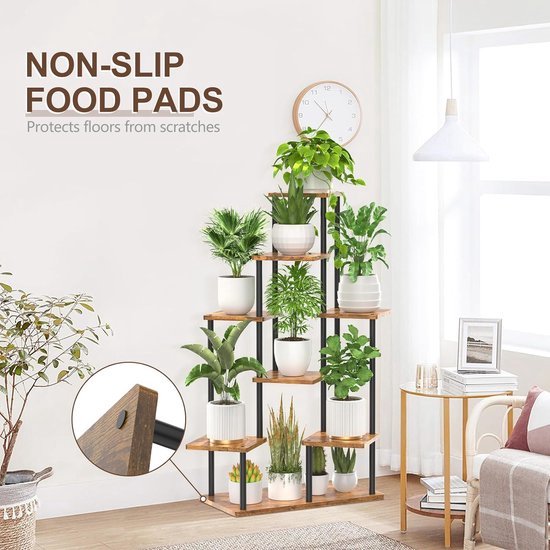 3-laags plantenladder bamboe plantenstandaard bloempotten ophangrek tuinplanken plant 50 cm/70 cm/100 cm indoor outdoor bloemstandaard (kleur: A, maat: 50x40x96cm