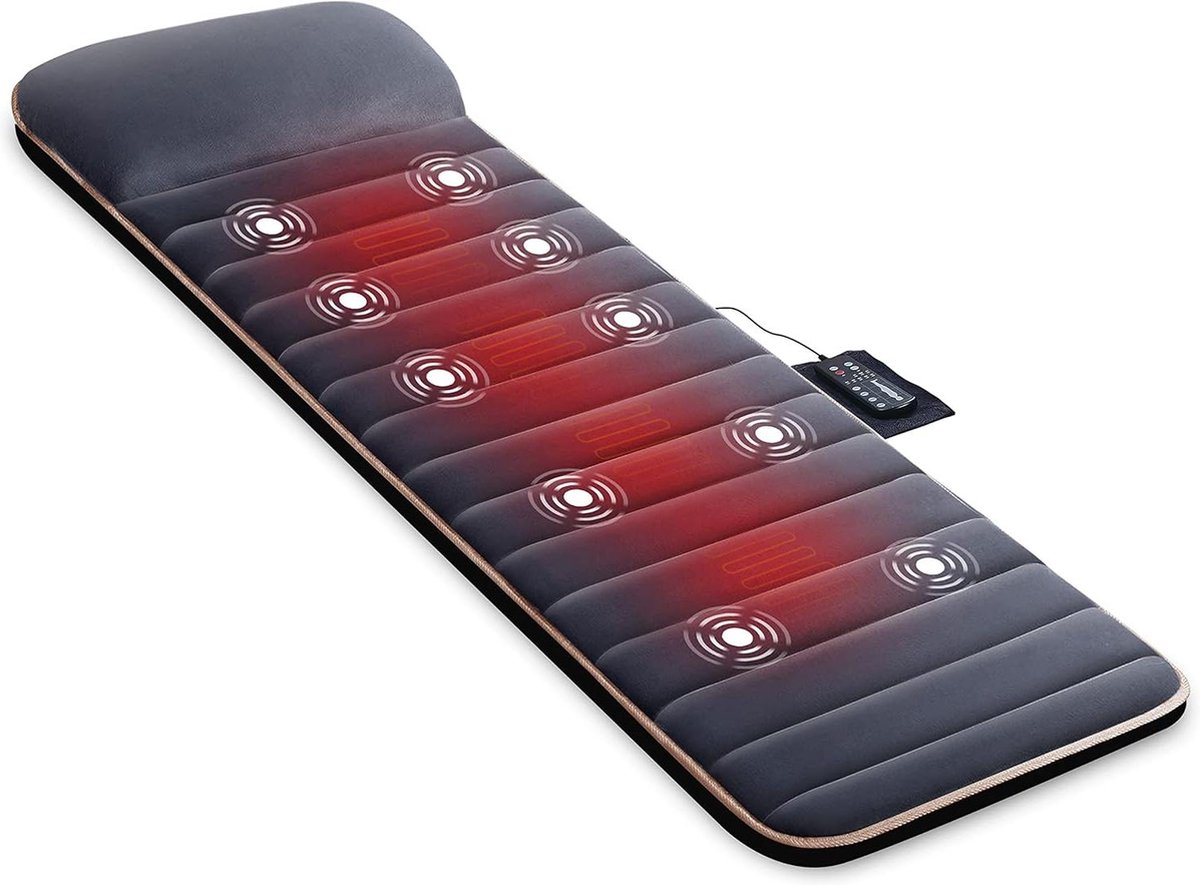Massagemat met warmte en 10 vibratiemotoren