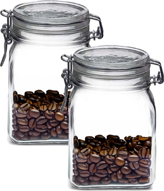 Bormioli Rocco Weckpot/inmaakpot - 2x - 1L - glas - met beugelsluiting - luchtdicht