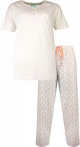 Tenderness Dames Pyjama - Katoen - Polo Sluiting - Wit - Maat XL
