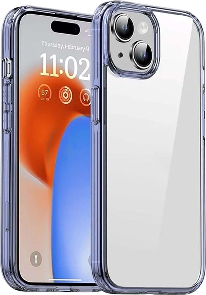 IPAKY – iPhone 15 – Backcover Transparant – Blauw