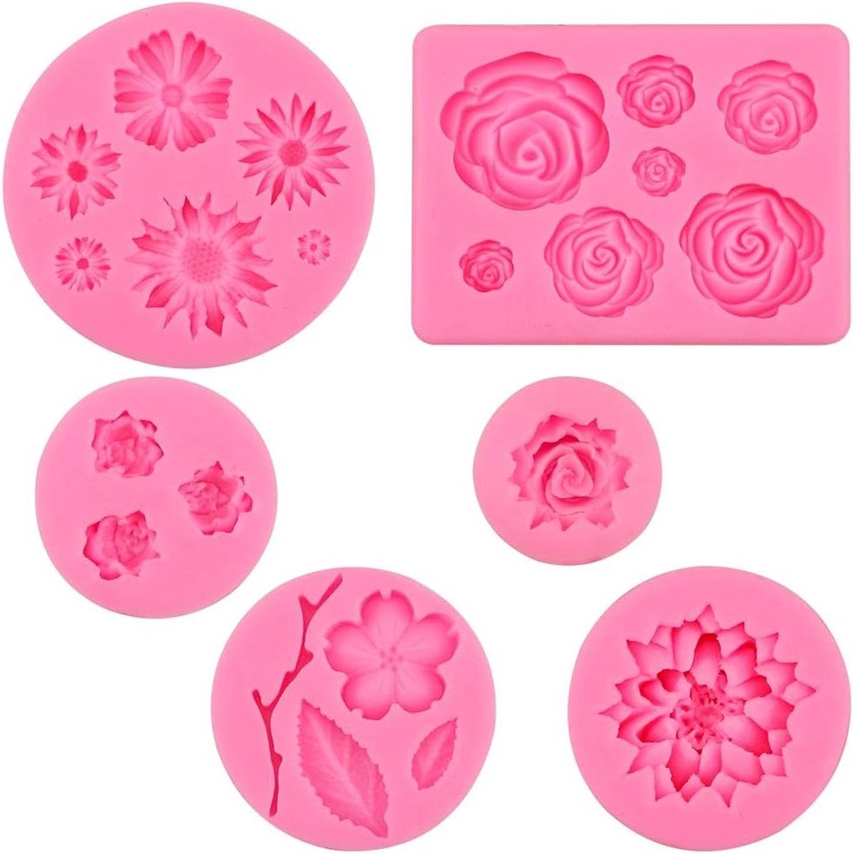 Chocolade vorm siliconen taartvormen bloemvormen 3D-fondantdecoratie rozen-madeliefjes voor doe-het-zelf chocolade-snoep muffin-gelei-cake mallen