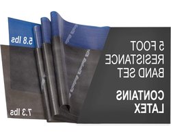 TheraBand resistente bandset professionele latex elastische banden voor boven- en onderlichaam - nucleaire training fysiotherapie lagere pilates at-home training en revalidatie - 5 voet blauw