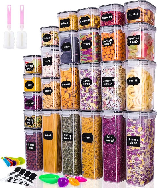 Luchtdichte voorraadcontainers - multifunctioneel - set van 24 - BPA