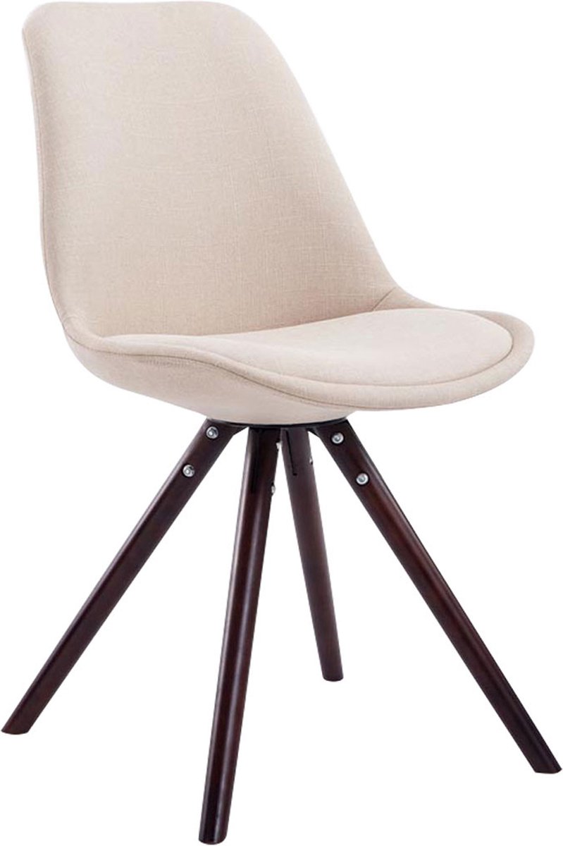 CLP Toulouse Eetkamerstoel - Rond - Stof creme cappuccino
