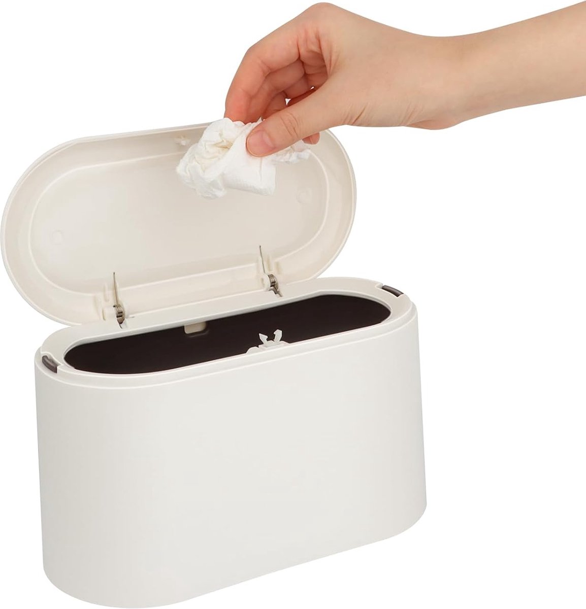 Goedkoopste tafelprullenbak met pop-up deksel, 2L mini-prullenbak, klein, tafelprullenbak met deksel, voor de wastafel, keuken, badkamer, kantoor, bureau, toilet, auto, bed, 22 ​​11 13cm
