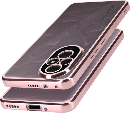 Avizar Hoesje Geschikt voor Honor 200 Pro Transparante achterkant Chroomeffect, Champagneroze