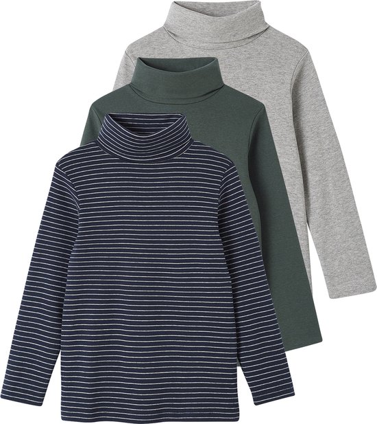 Vertbaudet Lot de 3 tee-shirts col roulé garçon