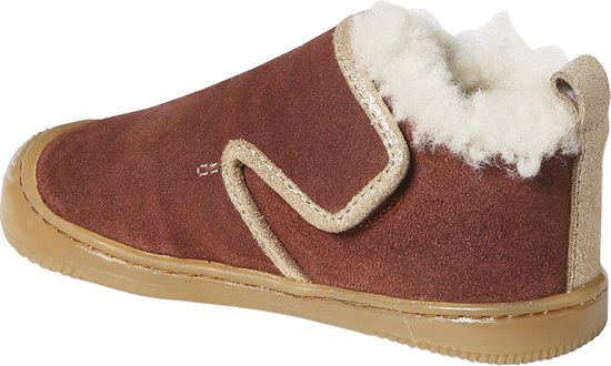 Vertbaudet Chaussons fourrés scratchés bébé en cuir souple