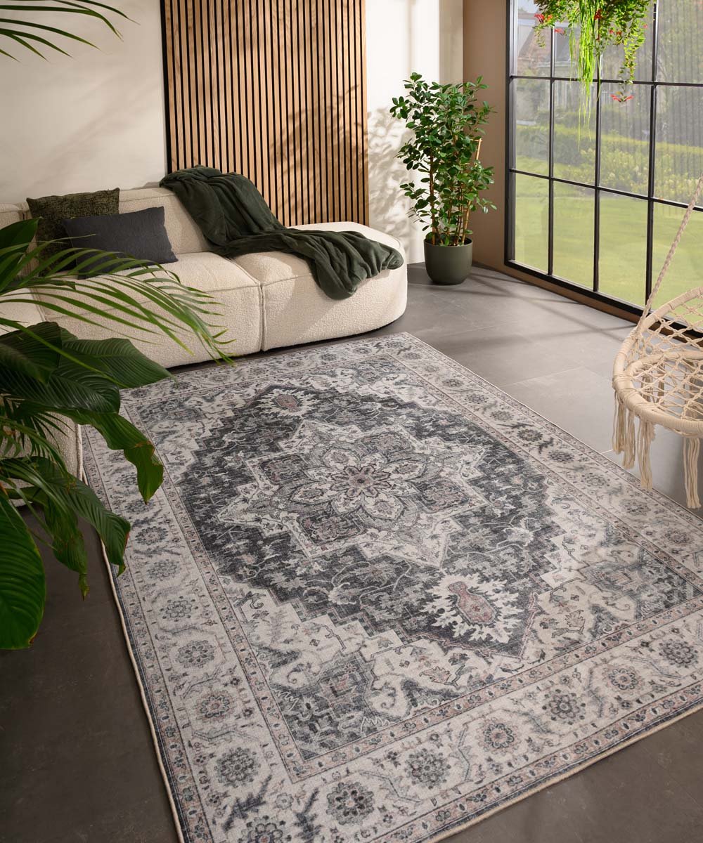 Vintage buitenkleed - Valenca Brio grijs 120x160