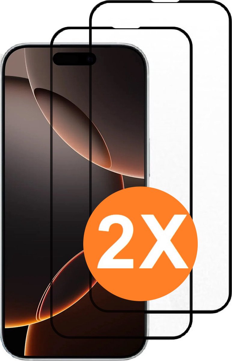 Screenprotector Geschikt voor iPhone 16 Pro screenprotectors Glas gehard tempered glass Full cover – 2PACK