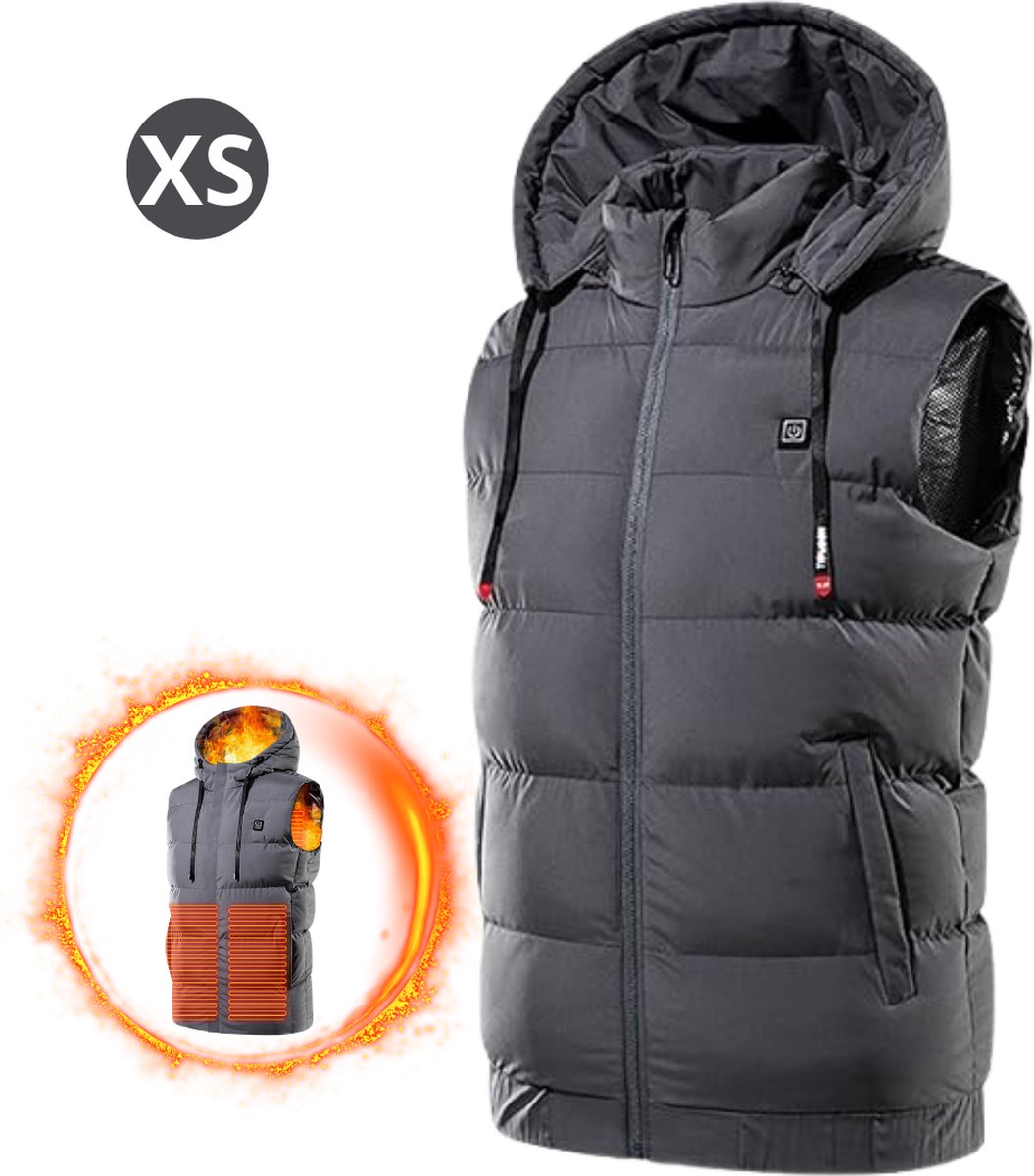 Bovista Verwarmde Bodywarmer Heated Vest Elektrische Bodywarmer Water Afstotend Comfortabel Oplaadbaar Grijs