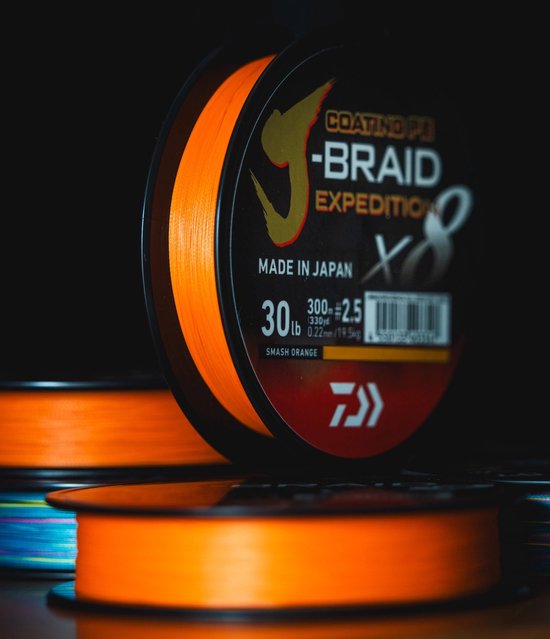 Daiwa J-Braid Expedition X8E - 300m 0.16mm Smash Orange van Daiwa — afbeelding 3