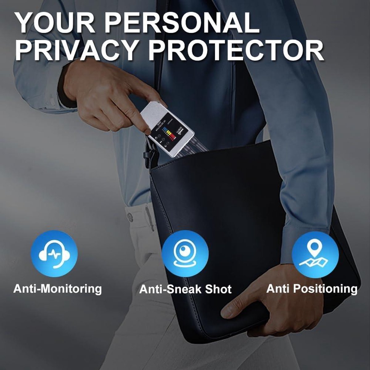 Spy Camera Anti-Spy Detector Verborgen Camera Detector Luisterdetector WIFI GPS Detector RF Signaal Scanner Straling Detector voor GPS Tracker en Luisteren Apparaat Detectie