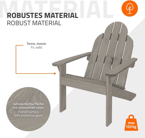 GIANTEX Adirondack Stuhl, Gartenstuhl aus Akazie Holz, Garten Sessel rustikal, Westport Chair/Sessel Design, Gartenmöbel Holzliege 160 kg belastbar, Holzstuhl ergonomisch für Garten, Balkon