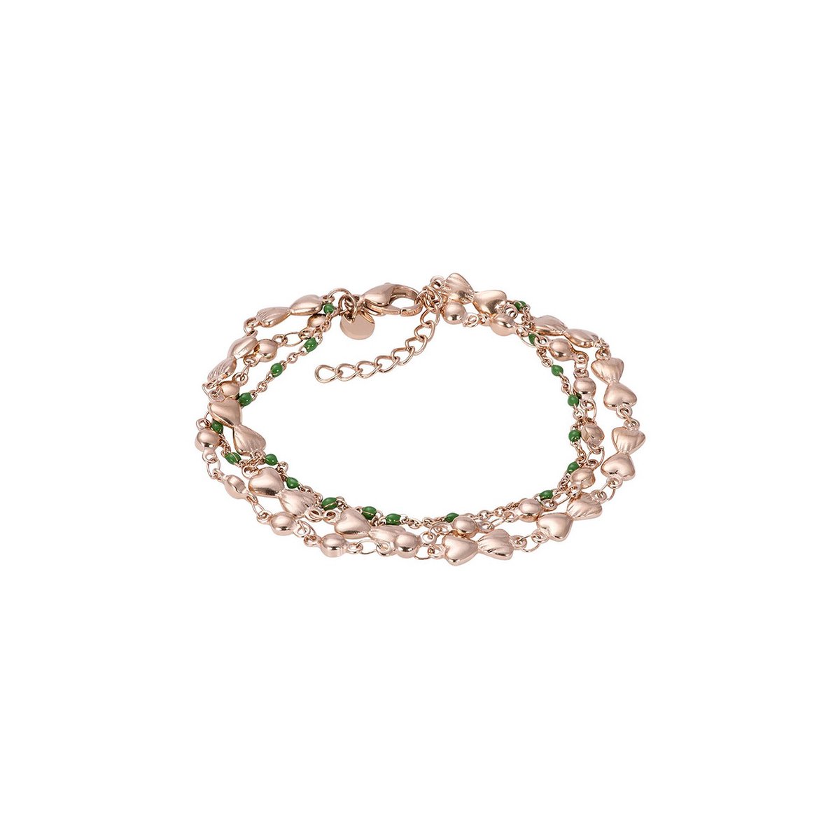 iXXXi Jewelry-Botswana (green beads)-Rosé goudkleurig-Dames Armband
